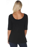 Mid Sleeve T-shirt - Black